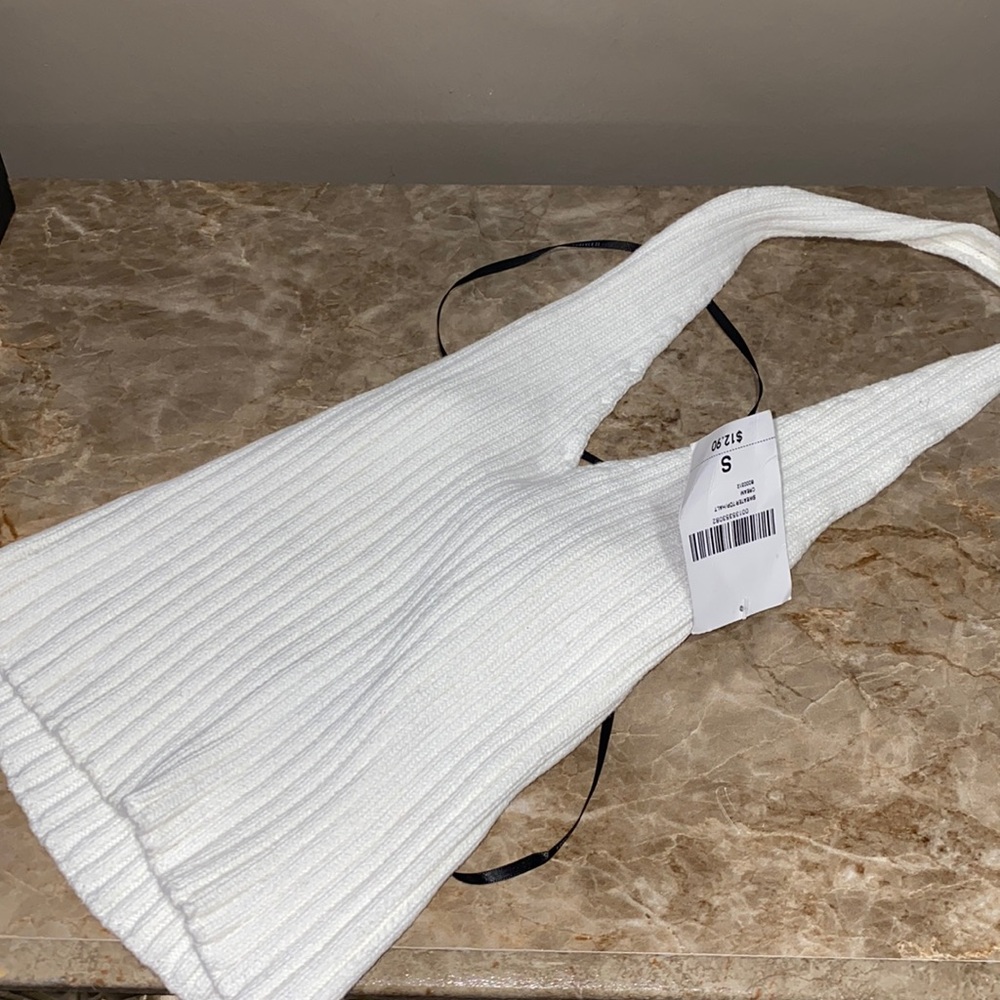 Halter top with v cut and back out